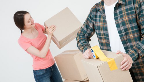 Moving van service at work during a collection and delivery job