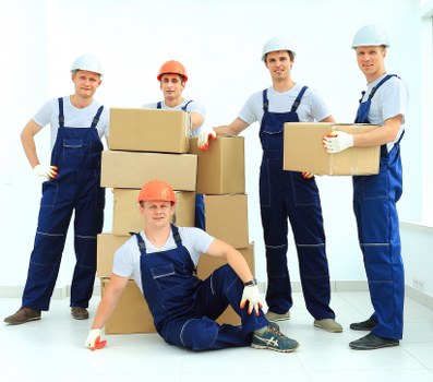 Packed boxes loaded into a removal van for a Tooting move