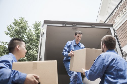 Packed moving van ready for a local Tooting move