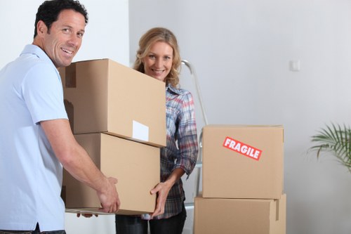 Moving boxes and household items in a Tooting property